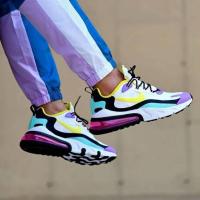 ราคา มือสอง 80% 1,200.- รองเท้า NIKE AIR MAX 270 REACT GEOMETRIC ART SNEAKERS WHITE/VIOLET (29220656979)