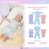 ราคา LIBBY Sanrio ชุดนอนปุ่มทารกแรกเกิดและสาวน้อย Kuromi Cinnamoroll Hello Kitty (1 ชุด) (27706081526)