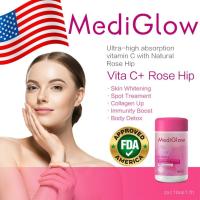 ราคา USAMedicGlow Vitamin C + Rose Hip C-500mg, 60 แคปซูล, Skin , brightening & antioxidant plement, Treament, Immunity Boost, you glow\babe (28094142274)