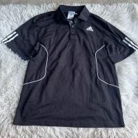 ราคา เสื้อกีฬาคอปกสีดำ adidas ป้ายติด ไซส์ L ของแท้100% (29234160920)