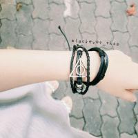 ราคา กำไลเครื่องรางยมทูตหนังสีดำ (2980469)