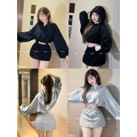 ราคา ชุด เสื้อครอปมีหมวกรูดกระโปรง มีซับในกางเกง สุดแนว ป้องกันด้านใน (28822286160)
