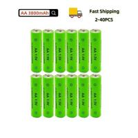 ราคา แบตเตอรี่อัลคาไลน์ AA 1.5V 3800mAh ชาร์จได้ 2-40 ชิ้น สำหรับไฟฉาย ของเล่น นาฬิกา แทนที่แบตเตอรี่ Ni-Mh (26039630612)