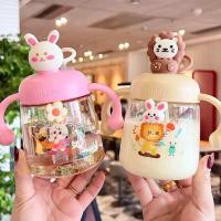 ราคา ถ้วยเด็ก ถ้วยนม 350ml ถ้วยฝึกดูดหลอด ถ้วย หัดดื่ม แก้วหัดดื่มกันสำลัก (43167346351)