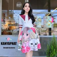 ราคา เดรสงานป้าย Kanyaphat เดรสเจ้าหญิง คอปก น่ารัก ฟรุ้งฟริ้ง (6816698751)