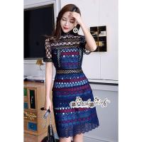 ราคา ฟรี EMS ชุดเดรสสั้น งานป้าย Lady Ribbon Thailand เสื้อผ้าแฟชั่นผู้หญิง Dress Size M สีกรมท่า พร้อมส่งสวยเหมือนแบบ (1120374517)