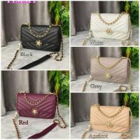 ราคา กระเป๋าPIMMY มาม่อน #PP1319 แท้ 100%งานชนช็อป หน้าวีหนังนุ่มมาก แต่งอะไหล่มุก ไซด์ 9 นิ้ว (6768357458)