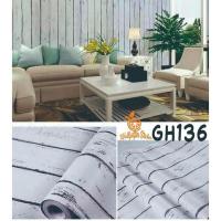 ราคา วอลเปเปอร์สติ๊กเกอร์ติดผนังลายไม้สีขาว (42421553782)