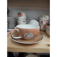 ราคา แก้ว พร้อมจานรอง ขนาดความสูงของแก้ว 5 cmกว้าง 10 cm งานเซรามิค ลำปาง เข้าไมโครเวปได้ (9167715337)