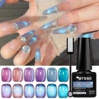 ราคา MTSSII เจลทาเล็บเรืองแสงสีฟ้าแม่เหล็กเจล 7 ชิ้น/เซ็ตสีฟ้าชุดเจลเล็บ 7ml เล็บเล็บเจล (48300388346)