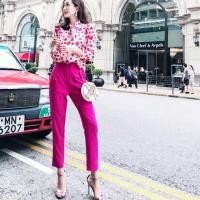 ราคา กางเกงเอวสูงขาเดฟ สีขมพู (2308091637)