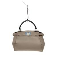 ราคา FENDI Handbag Mini Peekaboo Leather GRY Shoulder Missing Square Rubbed with Slight Stain Direct fro (28127782996)