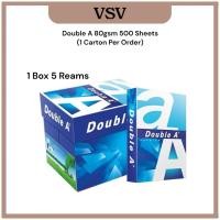ราคา A4 Paper 1 BoxDouble A Premium 80gsm A4 Paper 5 x 500 แผ่น (สั่งได้ออเดอร์ละ 1 กล่อง) (40905842950)
