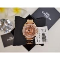 ราคา Classic ตลอดกาล COACH Womens 14501701 Mini Boyfriend Rose Gold Tone Bracelet Watch (518817133)