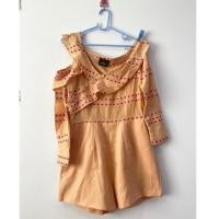 ราคา ✌ มือ2 : จั๊มงานปักหัวใจ ผ้าดีมีกระเป๋า2ข้าง ป้าย : Bella rose (7611434536)