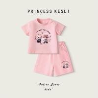ราคา Princess Kesli ชุดเซ็ทเด็กแฟชั่น เสื้อยืดลำลอง+กางเกงขาสั้น แฟชั่นลำลอง นุ่มใส่สบาย 2-12ปี (41956674462)