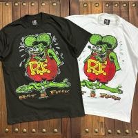 ราคา ความถี่วิทยุ. เสื้อยืด โลโก้ RAT FINK ยักษ์ 1987 ผ้าขาวดํา (42151317042)