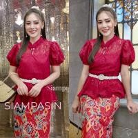 ราคา SPS เสื้อลูกไม้ ผ้านุ่มทรงสวย ผ้านิ่มมาก ใส่สบาย อก 32-36, 34-38 นิ้ว สีแดง ติดกระดุม คอจีน หยดน้ำ Blouse (15621505180)