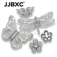 ราคา JJBXC Charm หัวเข็มขัดรองเท้าโลหะเงินผีเสื้อ Dragonfly Bee ดอกไม้อุปกรณ์เสริม DIY แฟชั่น (46104728256)