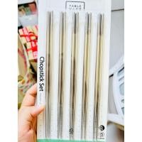 ราคา ขายเทเลิกกิจการตะเกียบเกาหลี5คู่ (แบบกลม) 숟가락 젓가락 (28620037638)