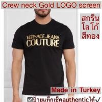 ราคา เสื้อยืดผู้ชาย VERSACE JEANS COUTURE สีดำ สกรีนโลโก้สีทอง เวอร์ซาเช่ ยีนส์ ของแท้ logo gold t-shirt men tee (29353177973)