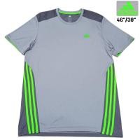 ราคา ADIDAS CLIMACOOL SHIRT เสื้อแขนสั้น ผ้ากีฬา อดิดาส สีเทา 3 แถบ สีเขียว ป้ายคอไซส์ L มือสอง สภาพดีมาก (24734321622)