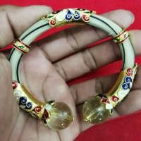 ราคา กำไลหางช้างสีขาว​ หุ้มเงินแท้​ ลงยาสุโขทัย​ (3317073952)