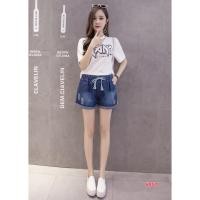 ราคา **กางเกงยีนส์ขาสั้นคนอ้วน ใส่ยางยืดรอบเอว (Pre order) (1279815016)