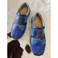 ราคา รองเท้าหุ้มส้น แบบลำลอง หนังแท้ จระเข้ผสมวัว งานแฮนด์เมด 100% (21655848793)