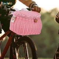 ราคา [Predolo] ตะกร้าจักรยานเด็ก ตะกร้าแฮนด์จักรยานพร้อมฝาปิดและสายสะพายไหล่ปรับได้ทอวัสดุพกพา PP เหมาะสําหรับเด็กผู้หญิง Park Ridi (41877681428)
