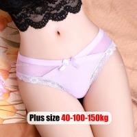 ราคา Plus Size✅กางเกงชั้นใน ผู้หญิง ไซส์ใหญ่ กางเกงในไร้ขอบ สาวอวบ เซ็กซี่ แต่งผูกโบว์ แต่งขอบลูกไม้ ระบายอากาศ Oversize พลัสไซส์ สาว อวบอ้วน ใส่ได้ (42677604304)