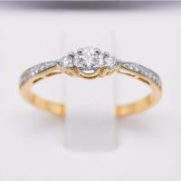 ราคา แหวนเพชรช่วงกลาง 3 เม็ด แหวนเพชร แหวนทองเพชรแท้ ทองแท้ 37.5% (9K) ME521 (22643285797)