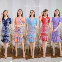 ราคา เดรสผ้าไทยชุดเดรสผ้าปาเต๊ะเนื้อ JAVA Premium ทรงระบายหางปลา งานซับในทั้งชุด ซิปซ่อนด้านหลัง (11131190914)