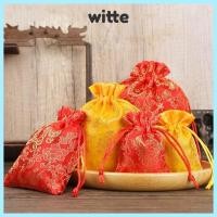 ราคา WITTE 1/2PCS ถุงบรรจุเครื่องประดับ, ถุงบรรจุของขวัญแบบปรับได้ลายมังกร, ต่างหูสร้อยข้อมือสไตล์จีน Drawstring Candy Pouches Storage (41227997718)