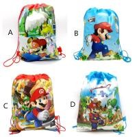 ราคา การ์ตูน Super Mario Bros Theme วันเกิดไม่ทอ Drawstring กระเป๋าเด็กโปรดปรานเด็กว่ายน้ําโรงเรียนกระเป๋าเป้สะพายหลัง (27690891000)