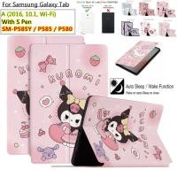 ราคา For Samsung Galaxy Tab A (2016, 10.1, Wi-Fi) With S Pen SM-P585Y P585 P580 Fashion Tablet Case Cute Cartoon Series Anime Pattern Flip Stand Casing PU Leather (24607974498)