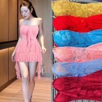 ราคา ชุดเดรชสายเดี่ยวPRผ้าลูกไม้✨New✨ (42559357844)