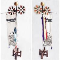 ราคา เซตธงกังหันญี่ปุ่น ริบบิ้นประดับปลาคาร์ป ยอดลูกบอลติดทองคำเปลว งานเก่าเก็บจากญี่ปุ่น (26288731311)