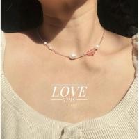 ราคา สร้อยคอ handmade ลูกปัดญี่ปุ่นจิ๋ว โทนชมพู แต่งด้วยหินชมพู มุกน้ำจืด เรียบหรู ไม่ลอกไม่ดำ (26641476940)