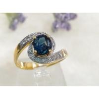 ราคา แหวนเพชรล้อมไพลิน โมเดิร์น ทองคำแท้ 90.0 % (5018256786)