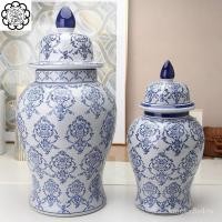 ราคา 5AFL ใหม่จีนเซรามิกทั่วไปโถ พอร์ซเลนเก็บชาปิดผนึก โถเก็บของตกแต่งบ้านเครื่องลายครามสีฟ้าและสีขาว (28602571607)