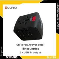 ราคา OULIYO Worldwide Universal Travel USB Charger Plug Adapter 2 x USB 2.4A Super FAST Adapter Charger ปลั๊กสากล (45804937774)