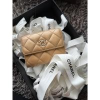 ราคา Used Chanel Wallet Trifold สีทอง ของแท้ Fullset (43050398677)