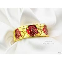ราคา กำไลข้อมือดอกกุหลาบลงยาสุโขทัย งานหุ้มทอง 5 ไมครอน (20683431208)