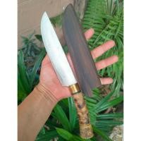 ราคา มีดแคมป์ (Camping knife) มีดเหน็บ มีดพก มีดเดินป่า 6.7” SUP9 ผิวขัด ด้ามเหง้าไผ่ คอทองเหลือง ฝักไม้พะยูง (23018959229)