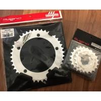 ราคา Sugino ใบจานหน้า + ชุดสเตอร์หลัง สีขาวมุก ใหม่// จานหน้า 42T//ชุดสเตอร์หลัง 19T/21T มีคู่เดียว (1790385895)