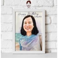 ราคา ภาพเหมือนสีไม้ ขนาด A4 พร้อมกรอบ วาดมือ ศิลปะ ของขวัญของที่ระลึก ของขวัญวันเกิด...รับปริญญา❣️❣️ (22287976318)