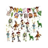 ราคา Buzz Party Indoor Birthday Decor Kit - Themed Banner & Spiral Hanging ฉากหลังตกแต่ง (49802138893)