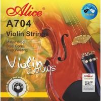 ราคา สายไวโอลิน Alice A704 สายไวโอลินคุณภาพดี VIOLIN STRINGS A704 full set 4/4 and 3/4 size E A D G steel core ball end (40027372034)