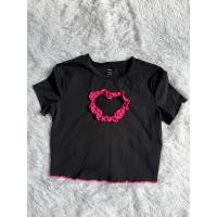ราคา เสื้อครอปเปิดอกรูปหัวใจสีดำ (42973865652)